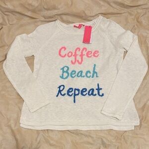 NWT Lilly Pulitzer Danette Sweater Resort White Coffee Intarsia Size Medium